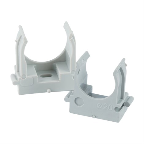 Крепеж-клипса для труб для прямого монтажа STEKKER PMPH25G серая в п/э D25 мм (упаковка 100 шт) - фото 101951