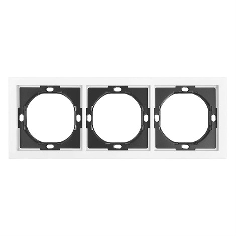 Рамка 3-местная, STEKKER, серия Мия, PFR00-3003-01, белая магнолия - фото 103051