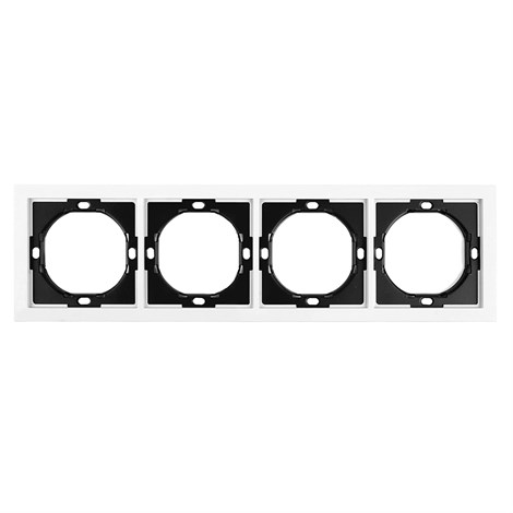 Рамка 4-местная, STEKKER, серия Мия, PFR00-3004-01, белая магнолия - фото 103059