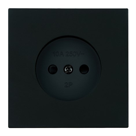 Розетка 1-местная с защитной шторкой (механизм), STEKKER, б/з, 250В, 16А, серия Мия, RST16-3109-05, черный бархат - фото 103168