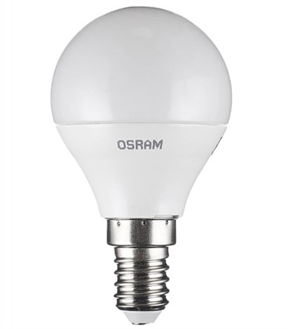 LV CLP 60 7SW/865 220-240V FR E14 560lm 180* 25000h шарик OSRAM LED-лампа - фото 19982