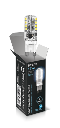 Светодиодная лампа Gauss LED G9 AC85-265V 3W 4100K - фото 20337