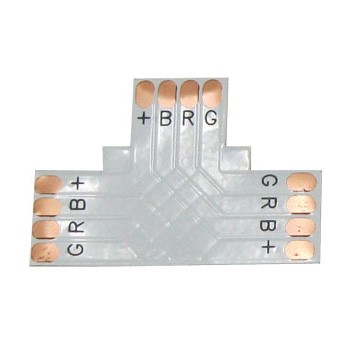 Ecola LED strip connector гибкая соед. плата T для зажимного разъема 4-х конт. 10 mm уп. 5 шт - фото 23350