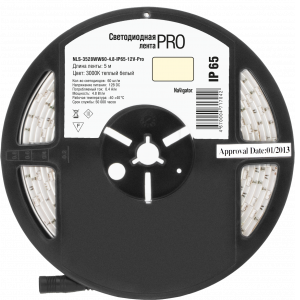 Светодиодная лента Navigator 71 704 NLS-3528WW60-4.8-IP65-12V-Pro R5 - фото 23813