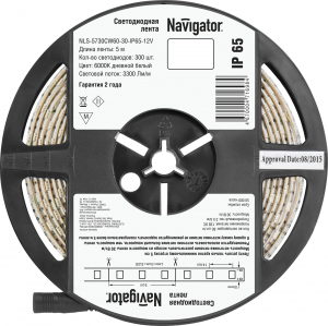 Светодиодная лента Navigator 71 698 NLS-5730CW60-30-IP65-12V R5 - фото 23872