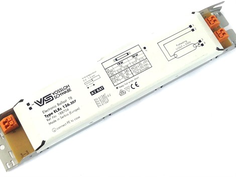VS ELXc 136.207 (T8 1x15/18/30/36W) 230x40x28 - ЭПРА - фото 24115