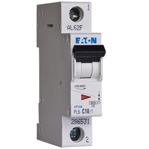 Автоматический выключатель 1п C 10А PL6-C10/1 6кА EATON 286531 - фото 24971