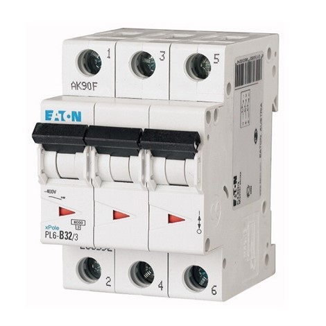 Автоматический выключатель 3п C 32А PL6-C32/3 6кА EATON 286604 - фото 25064