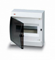 ABB Unibox Бокс навесной белый 8мод. с дымчатой дв. IP41 (с клеммным блоком) - фото 25663