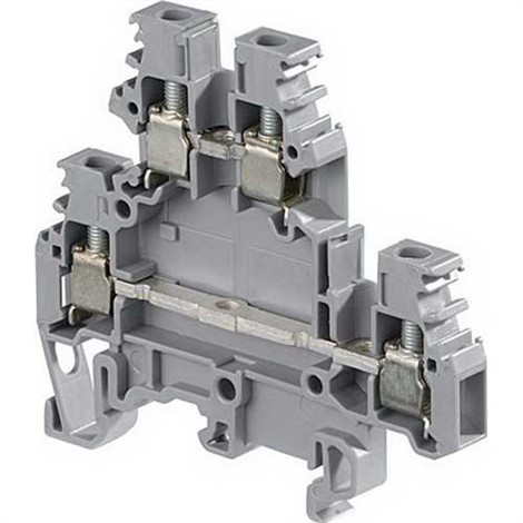 ABB M4/6.D2 Entrelec Клеммник винтовой 2-х уровневый до 4мм.кв., серый "фазный" - фото 25988