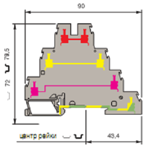 ABB D4/6.T3.P Entrelec Клеммник до 4 мм.кв - фото 26114