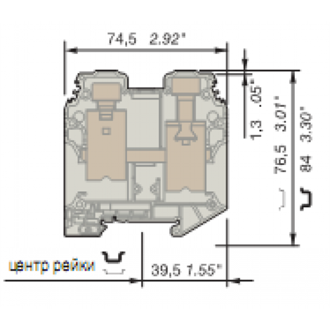 ABB D70/22.N Клеммник винтовой 70мм.кв., синий - фото 26144