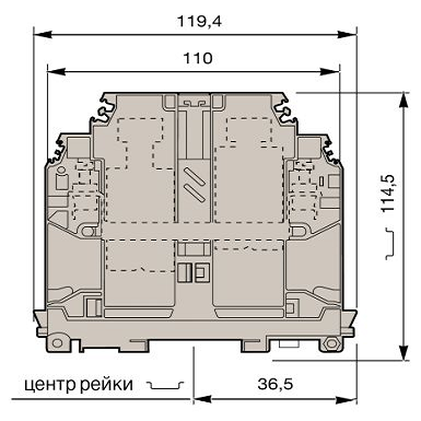 ABB D150/31.D10 Клеммник винтовой 150мм.кв., желтый - фото 26159