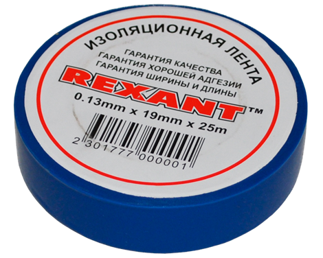 Изолента 15мм х 25м синяя REXANT - фото 27623