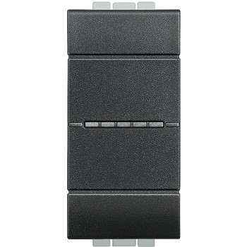 L4055A Bticino LivingLight. Кнопка Axial с автоматическими клемами. размер 1 модуль. цвет антрацит - фото 28293