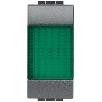 L4371V Bticino LivingLight. Сигнальный элемент . зеленый 1 модуль для ламп 11250L-11251L-11252L - фото 28305