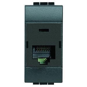 L4262C6 Bticino LivingLight. Розетка RJ45. UTP. cat6. IDC110. цвет антрацит - фото 28700