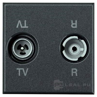 BT Axolute Антрацит Розетка ТV-RD оконечная 2 мод - фото 28747