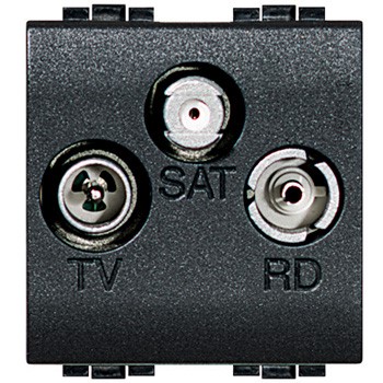 L4210D Bticino LivingLight. Тройная коаксиальная оконечная розетка для TV - фото 28755