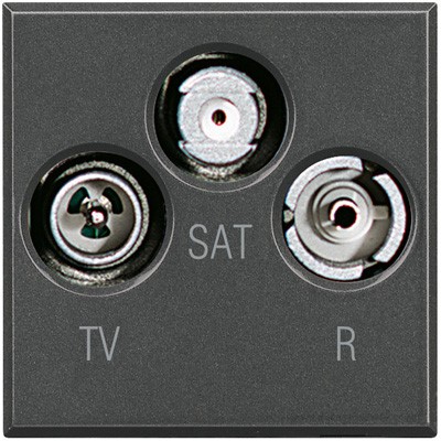 BT Axolute Антрацит Розетка ТV-FM-SAT 2 мод - фото 28791