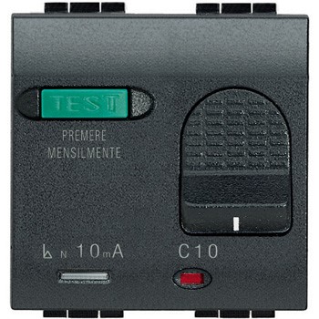 L4305/6 Bticino LivingLight. 2х полюсный дифференциальный автоматический выключатель 6А 230В 2 модуля - фото 28857