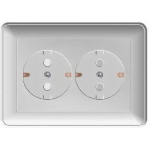 Wessen 59 Бежевый Розетка 2-я б/з в сборе с рамкой RS16-254-28 - фото 28980