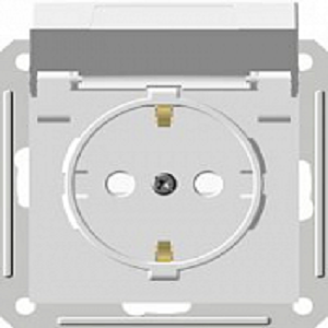 Wessen 59 Белый Розетка с/з с крышкой с защитными шторками IP44 RS16-152B-1-86RS16-152B-1-86 - фото 28992