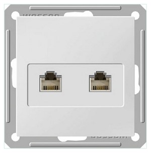 Wessen 59 Белый Розетка двойная ТЛФ комп 5е (RJ11 RJ45) RSI-251TK5E-1-86 - фото 29156