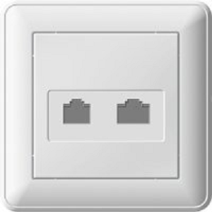 Wessen 59 Бежевый Розетка двойная ТЛФ комп 5е (RJ11 RJ45) в сборе с рамкой RSI-251TK5E-28 - фото 29162