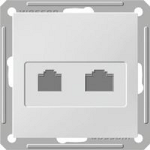 Wessen 59 Матовый хром Розетка двойная ТЛФ комп 5е (RJ11 RJ45) RSI-251TK5E-5-86 - фото 29181