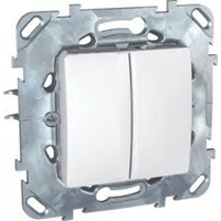Schneider Electric Unica Белый Переключатель 2-клавишный (сх.6 6) (MGU5.213.18ZD) - фото 29217
