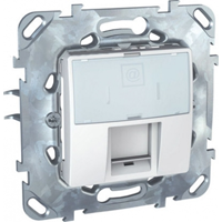 Schneider Electric Unica Белый Розетка комп(RJ45) 1-ая кат 5е с полем для надписи (MGU5.421.18ZD) - фото 29247