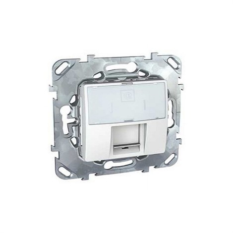 Schneider Electric Unica Белый Розетка комп(RJ45) 1-ая кат 6 с полем для надписи (MGU5.425.18ZD) - фото 29256