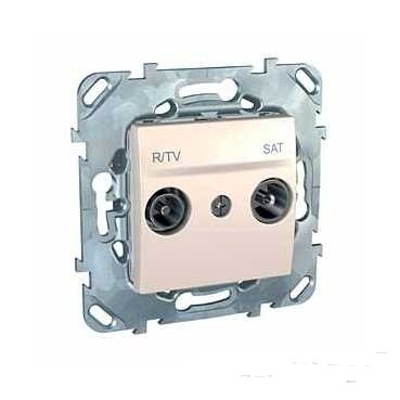 Schneider Electric Unica Бежевый Розетка TV-SAT проходная (MGU5.456.25ZD) - фото 29279