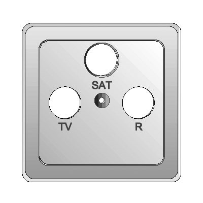 Накладка TV-FM-SAT розетки Белый Elso Fashion 206034 - фото 29383