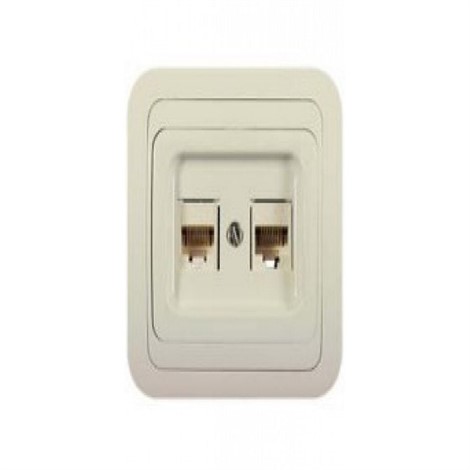 Makel Mimoza Розетка Макел Мимоза компьютерная кремовая CAT 5E 2-я 25036 - фото 29607
