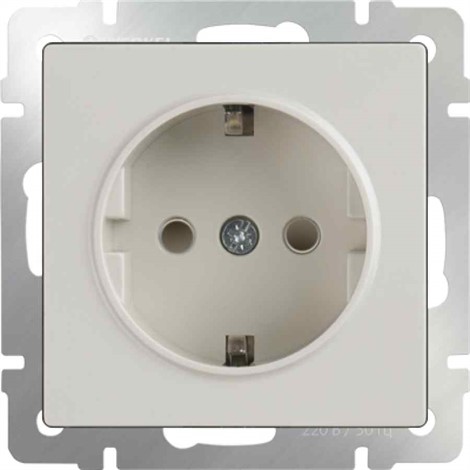 Розетка с заземлением Werkel WL03-SKG-01-IP20-ivory слоновая кость - фото 29656