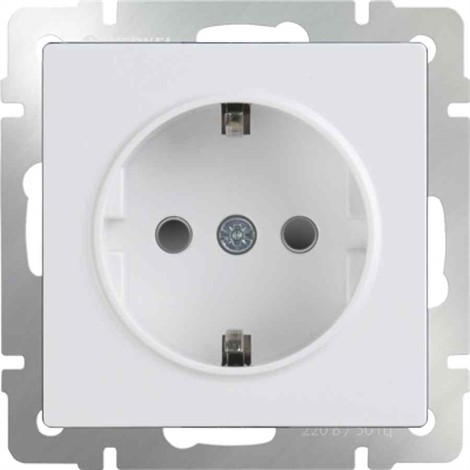 Розетка с заземлением и шторками Werkel WL01-SKGS-01-IP44 белая - фото 29680