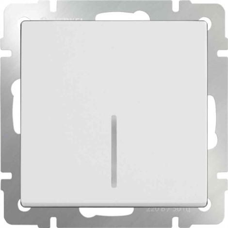 Выключатель одноклавишный проходной с подсветкой Werkel WL01-SW-1G-2W-LED белый - фото 29732