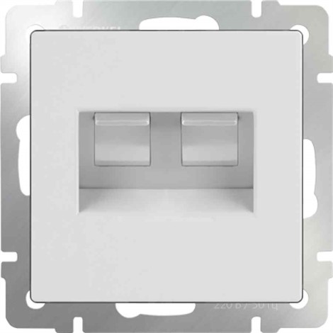Розетка телефонная RJ-11 и Еthernet RJ-45 Werkel WL01-RJ11-45 белая - фото 29774