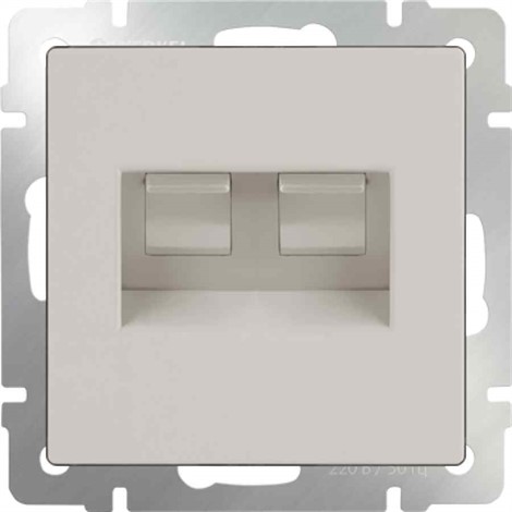 Розетка телефонная RJ-11 и Еthernet RJ-45 Werkel WL03-RJ11-45-ivory слоновая кость - фото 29775