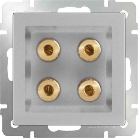 Акустическая розетка Werkel WL06-AUDIOx4 серебряный - фото 29805