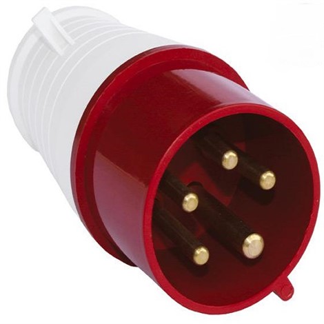Вилка силовая IP44 32А 3P PE N 380В TDM ELECTRIC - фото 30516