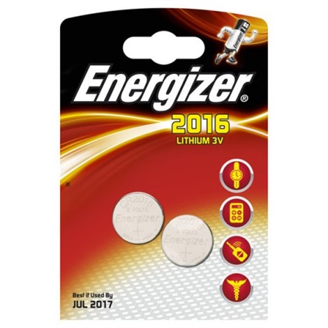 Батарейка Energizer CR2016 lithium (2шт в уп.) - фото 33668