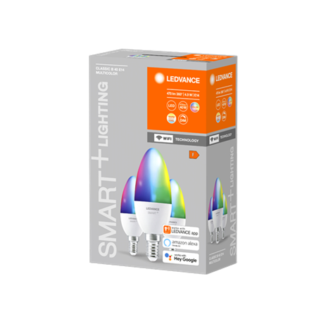 WiFi Candle Multicolour 40 5 W/ RGBW 2700K...6500K E14 470Lm Экопак1X3 RU LEDV - фото 48046