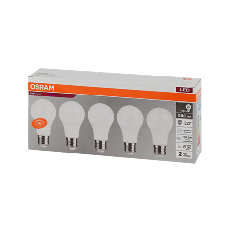 LVCLA75 10SW/840 230V E27 Экопак1X5 RU OSRAM - фото 48088