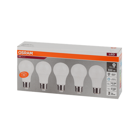 LVCLA75 10SW/865 230V E27 Экопак1X5 RU OSRAM - фото 48089