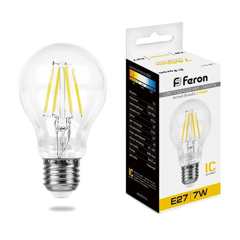Лампа светодиодная Feron LB-57 Шар E27 7W 175-265V 2700K - фото 48925