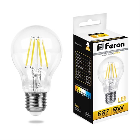 Лампа светодиодная Feron LB-63 Шар E27 9W 175-265V 2700K - фото 48980