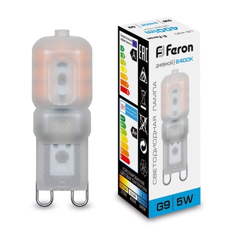 Лампа светодиодная Feron LB-430 G9 5W 230V 6400K - фото 48994
